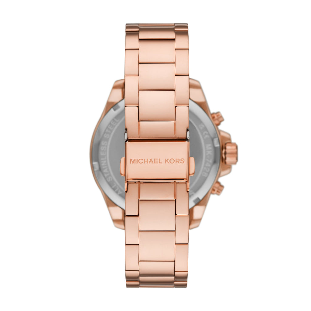 Michael Kors Wren Chronograph Rose Gold Dial Rose Gold Steel Strap Watch for Women - MK7430