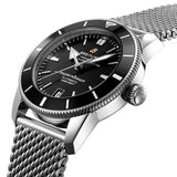Breitling Superocean Heritage B20 Automatic 42 Black Dial Silver Mesh Bracelet Watch for Men - AB2010121B1A1