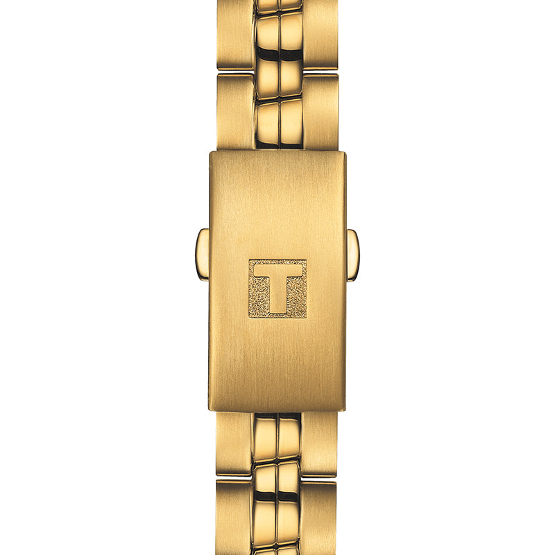 Tissot T Classic PR 100 Lady White Dial Gold Steel Strap Watch for Women - T101.210.33.031.00