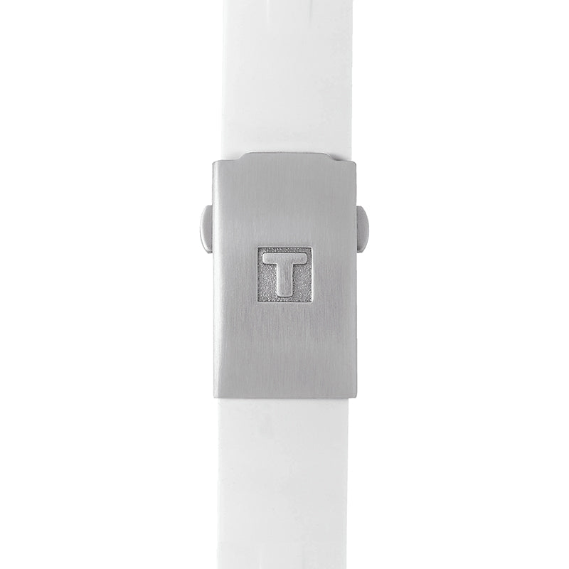 Tissot T Race Lady Chronograph White Dial White Rubber Strap Watch for Women - T048.217.17.017.00