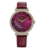 Swarovski Passage Moon Phase Red Dial Red Leather Strap Watch for Women - 5613323