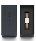 Daniel Wellington Quadro Melrose White Dial Gold Mesh Strap Watch For Women - DW00100431