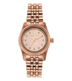 Michael Kors Lexington Three Hand Rose Gold Dial Rose Gold Steel Strap Watch For Women - MK4739