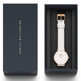 Daniel Wellington Petite Bondi White Dial White Leather Strap Watch for Women - DW00100189