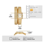 Michael Kors Emery Pave Double Wrap White Dial Gold Steel Strap Watch for Women - MK4833