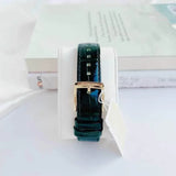 Michael Kors Emery Quartz Diamonds Green Dial Green Leather Strap Watch For Women - MK4697