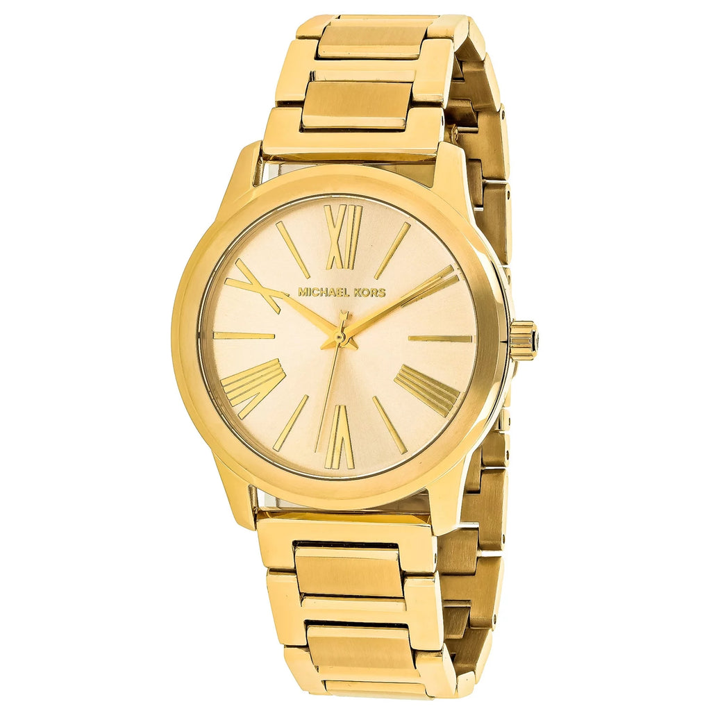 Michael Kors Hartman Quartz Gold Dial Gold Steel Strap Watch For Women - MK3490