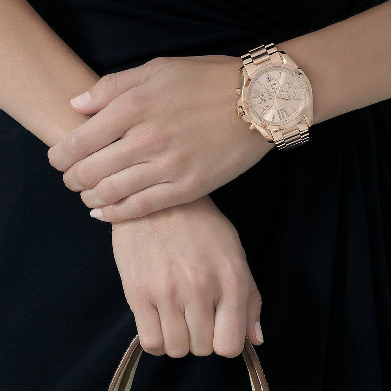 Michael Kors Bradshaw Rose Gold Dial Rose Gold Steel Strap Watch for Women - MK5503