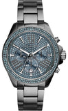 Michael Kors Wren Chronograph Quartz Blue Dial Grey Steel Strap Watch For Women - MK6097