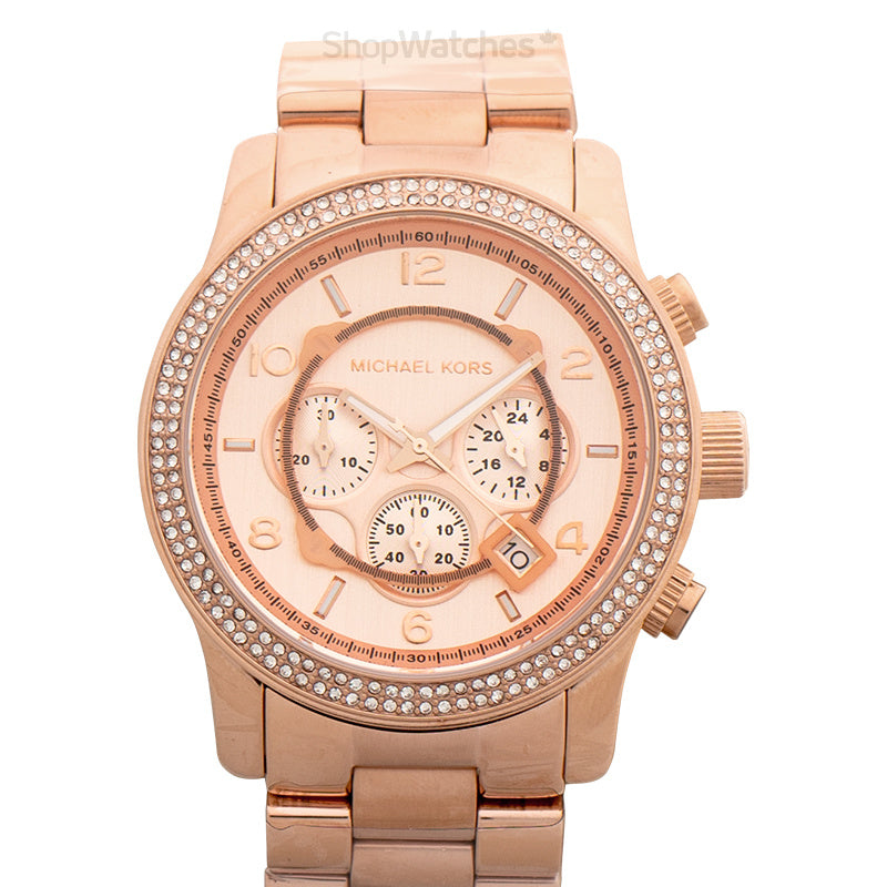 Michael Kors Dylan Rose Gold Dial Rose Gold Steel Strap Watch for Women - MK5576