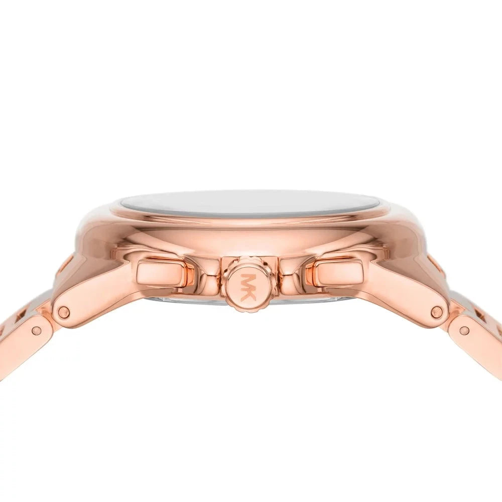Michael Kors Camille Chronograph White Dial Rose Gold Steel Strap Watch For Women - MK7271