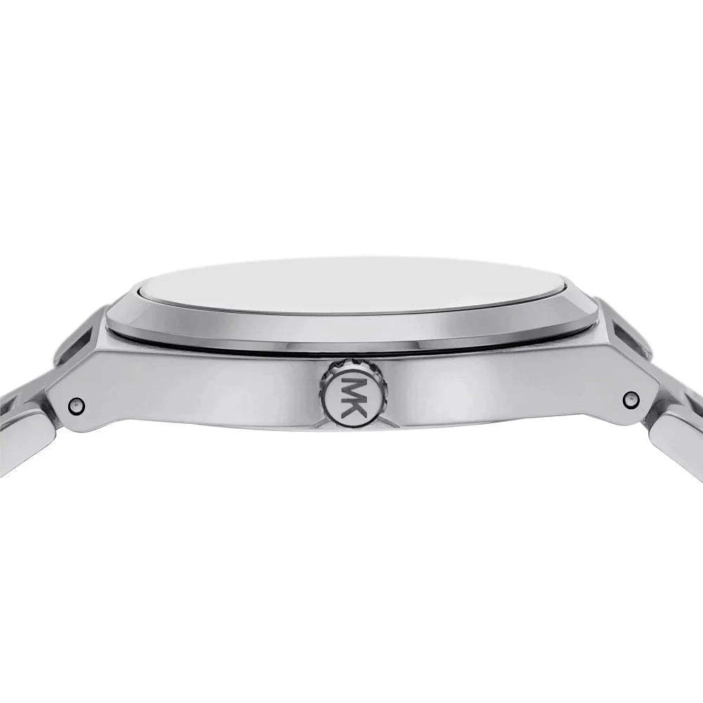 Michael Kors Lennox Three Hand Silver Dial Silver Steel Strap Watch For Women - MK7393