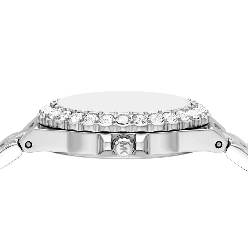 Michael Kors Lennox Three-Hand Blue Dial Silver Steel Strap Watch For Women - MK7397