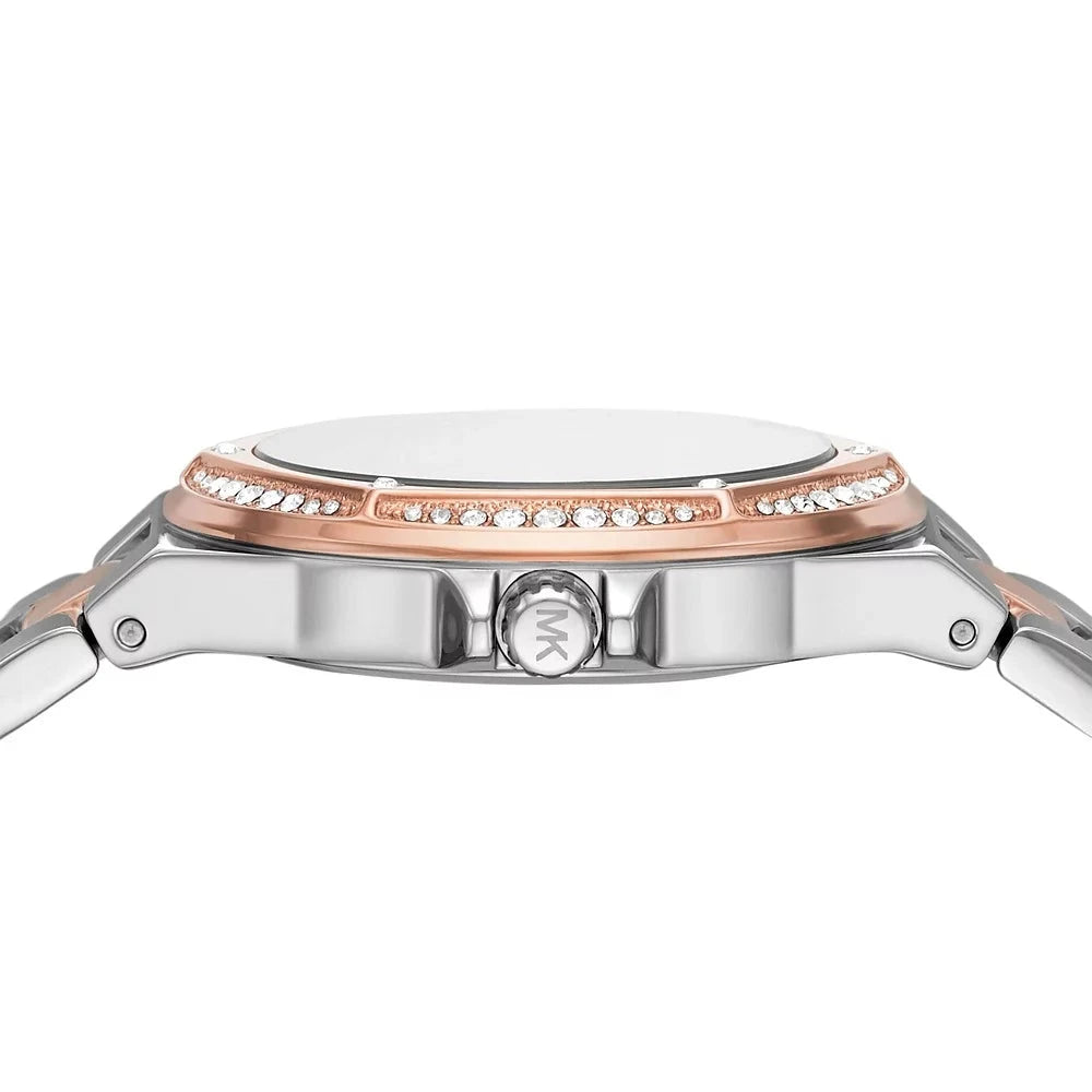 Michael Kors Lennox Three Hand Quartz Silver Dial Two Tone Steel Strap Watch For Women - MK6989