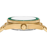 Michael Kors Maritime Analog Green Dial Gold Steel Strap Watch for Men - MK9162