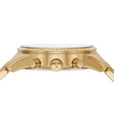 Michael Kors Ritz Chronograph Gold Dial Gold Steel Strap Watch For Women - MK7310