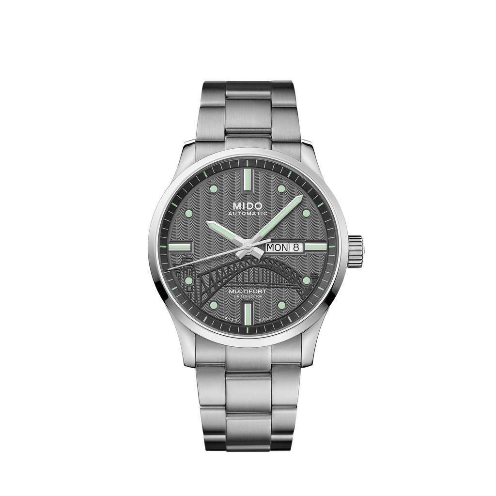 Mido Multifort Automatic Gray Dial Silver Steel Strap Watch For Men - M005.430.11.061.80