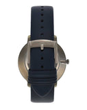 Emporio Armani Modern Slim Analog Silver Dial Blue Leather Strap Watch For Men - AR11214