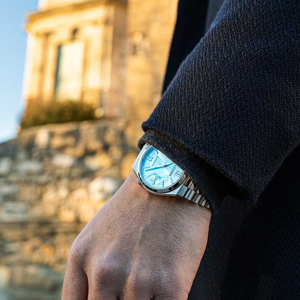 Citizen Tsuyosa Automatic Turquoise Dial Silver Steel Strap Watch For Men - NJ0151-88M