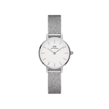 Daniel Wellington Classic Petite Sterling White Dial Silver Mesh Bracelet Watch for Women - DW00100442
