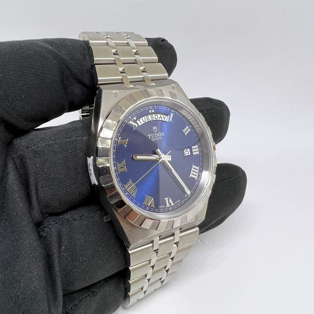 Tudor Royal Automatic Blue Dial Silver Steel Strap Watch for Men - M28600-0005