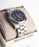 Michael Kors Hunger Stop 100 Series Navy Blue Dial Silver Steel Strap Watch for Women - MK5814