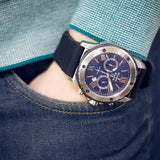 Bulova Marine Star Blue Dial Black Silicone Strap Watch for Men - 98B258