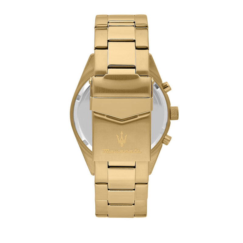Maserati Competizione Chronograph Blue Dial Gold Steel Strap Watch For Men - R8853100026