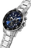 Maserati Competizione Chronograph Blue Dial Silver Steel Strap Watch For Men - R8873600009