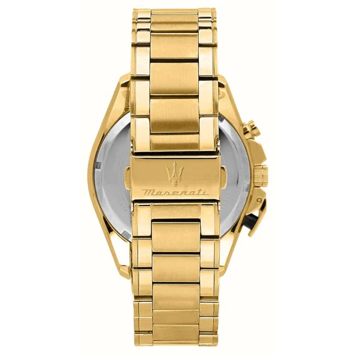 Maserati Traguardo Skeleton Black Dial Gold Steel Strap Watch For Men - R8873612058