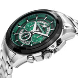 Maserati Traguardo Chronograph Green Dial Silver Steel Strap Watch For Men - R8873612060