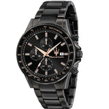 Maserati SFIDA Chronograph Black Dial Black Steel Strap Watch For Men - R8873640011