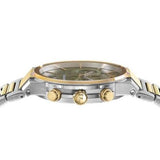 Salvatore Ferragamo Sapphire Chrono Green Dial Two Tone Steel Strap Watch for Men - SFME01223