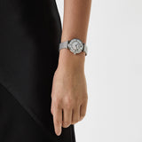 Emporio Armani Gianni T-Bar Quartz Mother of Pearl Dial Silver Mesh Bracelet Watch For Women - AR11319