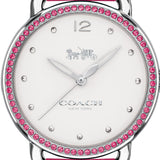 Coach Delancey White Dial Red Leather Strap Watch for Women - 14502879