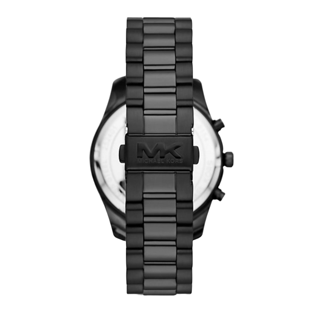 Michael Kors Lexington Chronograph Black Dial Black Steel Strap Watch for Men - MK9154