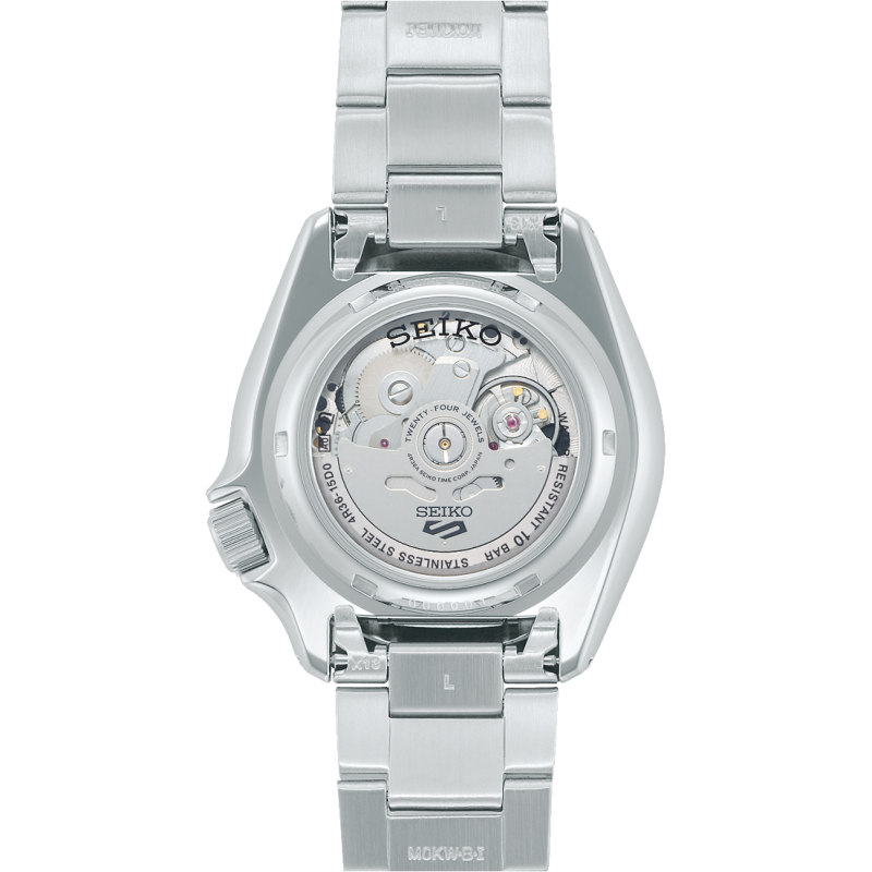 Seiko 5 Sports Double Hurricane Retro Orange Dial Silver Steel Strap Watch For Men - SRPK11K1