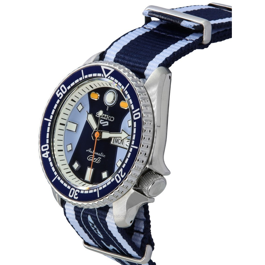 Seiko 5 Sports Honda Super Cub Limited Edition Blue Dial Two Tone NATO Strap Watch For Men - SRPK37K1