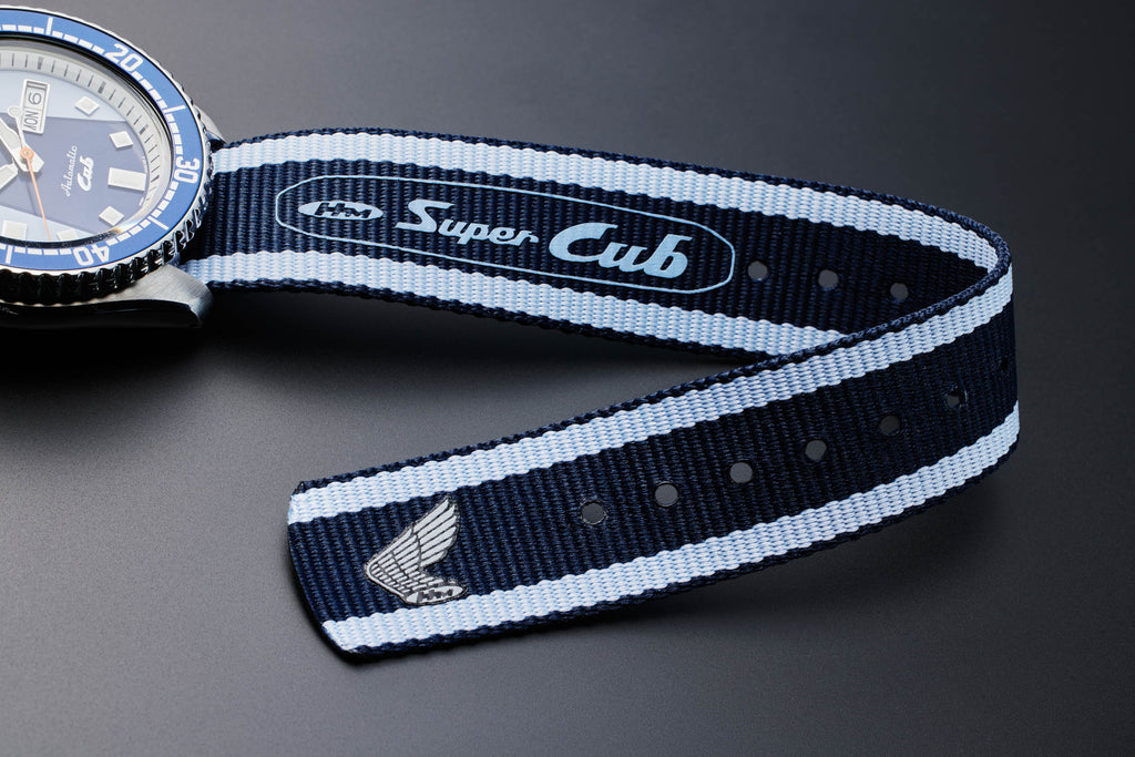 Seiko 5 Sports Honda Super Cub Limited Edition Blue Dial Two Tone NATO Strap Watch For Men - SRPK37K1