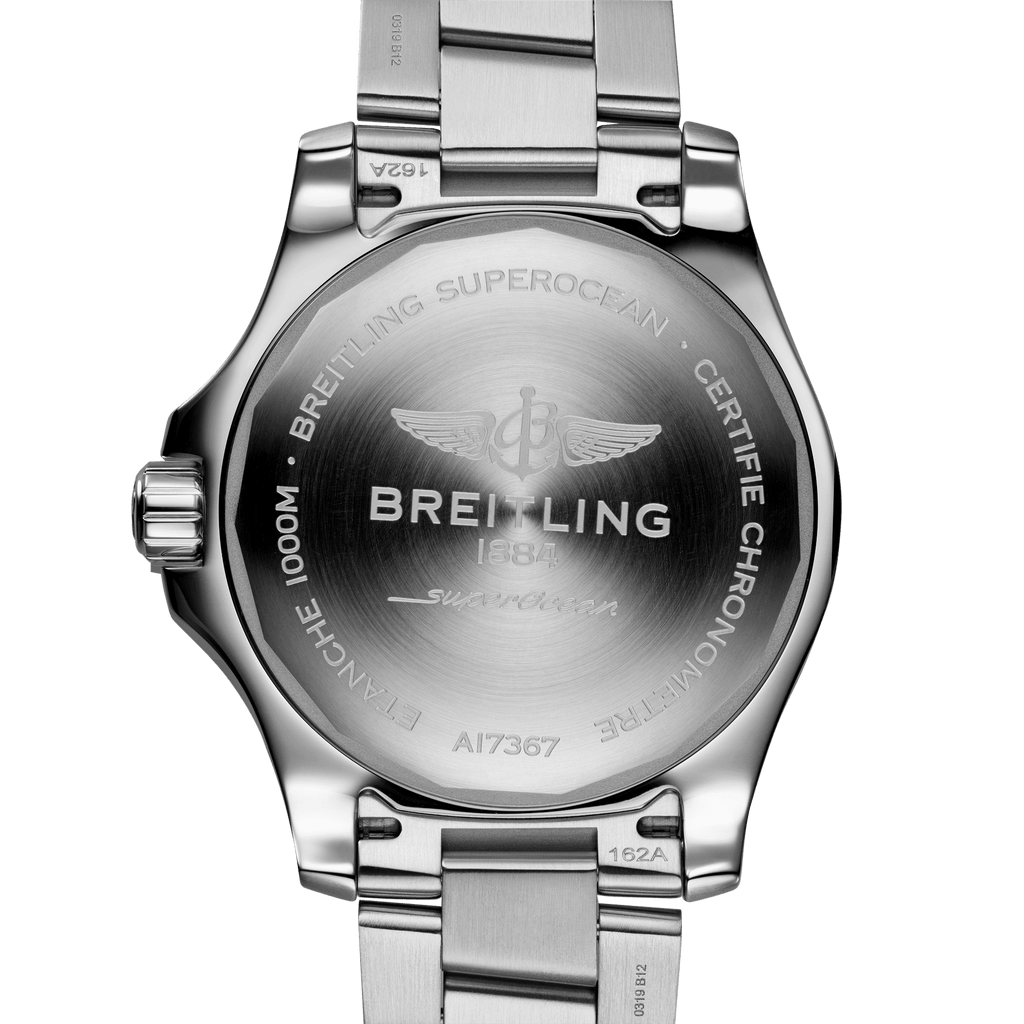 Breitling Superocean Automatic 44mm Yellow Dial Silver Steel Strap Watch for Men - A17375211/1A1