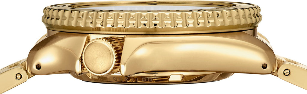 Seiko 5 Sports HUF Limited Edition Green Dial Gold Steel Strap Watch For Men - SRPJ20