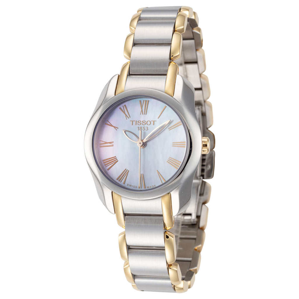 Tissot T Wave Mother of Pearl Dial Two Tone Steel Strap Watch for Women - T023.210.22.117.00