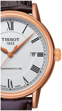 Tissot T Classic Carson Powermatic 80 White Dial Brown Leather Strap Watch for Men - T085.407.36.013.00