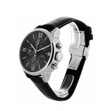 Tissot T Classic Chemin Des Tourelles Chronograph Black Dial Black Leather Strap Watch For Men - T099.427.16.058.00