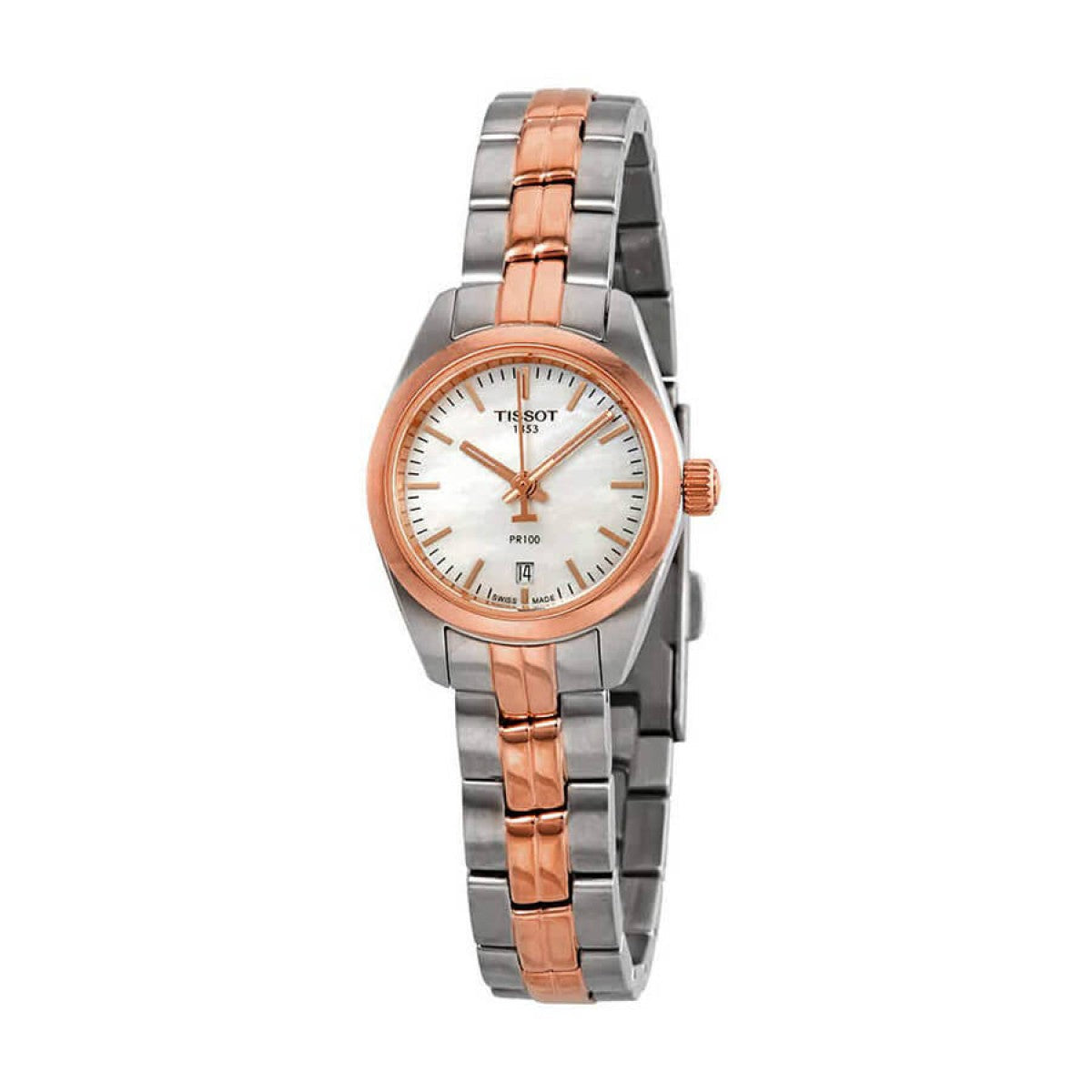 Tissot Stylis-T Ladies Watch Stainless Case Silicone/Stainless Strap Pearl Dial Oval Mother-of-Pearl Tissot (ULTRA RARE!) DETAILS: • Mother  main image 4
