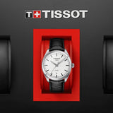 Tissot T Classic PR 100 White Dial Black Leather Strap Watch for Men - T101.410.16.031.00