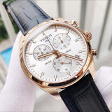 Tissot T Classic PR 100 Chronograph Silver Dial Black Leather Strap Watch for Men - T101.417.36.031.00