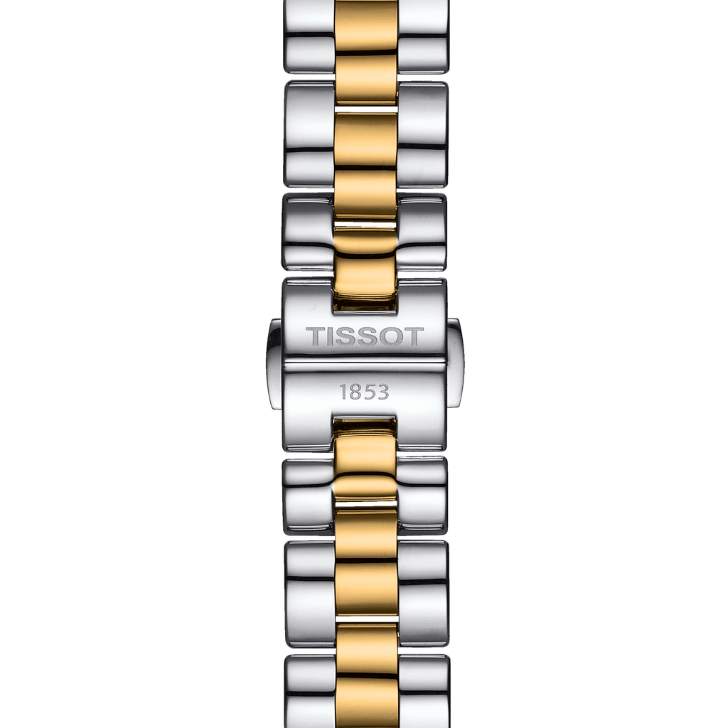 Tissot T Wave Quartz Mother of Pearl Dial Two Tone Steel Strap Watch for Women - T112.210.22.113.00