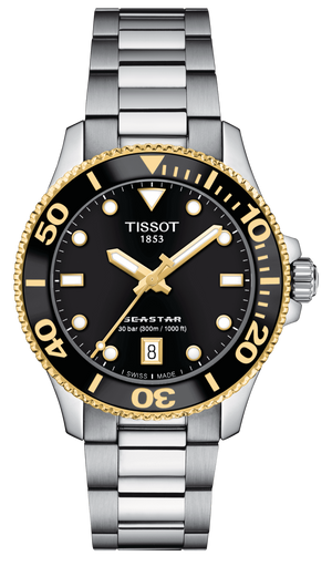 Tissot Seastar 1000 Black Dial Silver Steel Strap Watch For Men - T120.210.127.051.00