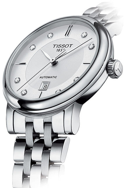 Tissot Carson Premium Automatic Lady Diamonds Silver Dial Silver Steel Strap Watch for Women - T122.207.11.036.00
